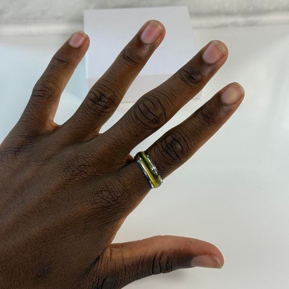 silver and gold ring